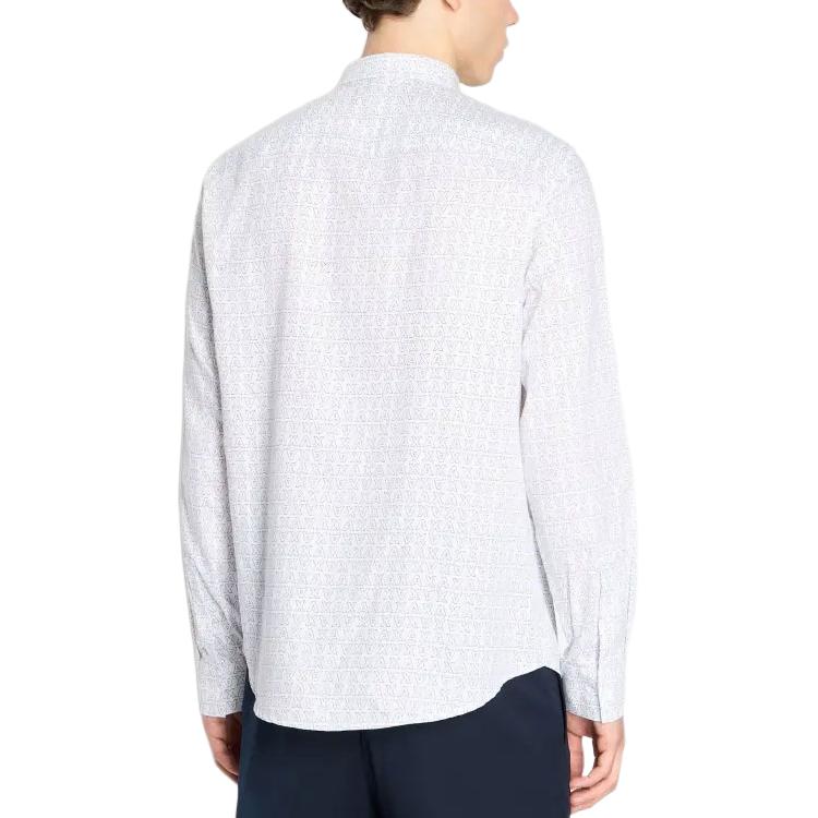 Armani Exchange Logo Print Single-Breasted Long Sleeve Shirt Men shirts 6RZC45-ZNZRZ-21CL