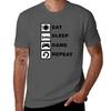 Eat Sleep Game Repeat Tshirt Stain Resistant Casual Tee