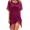 Women Beachwear Swimwear Tassel Bikini Cover Up Summer Beach Dress