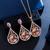 Ki0068 Necklace Earrings Two-Piece Set, Shining Aaa Zircon, Set Chain.