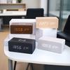 Creative Wood Wireless Charger Multifunctional Bedside Wood Clock LED Display Temperature Display Home Ins Alarm Clock