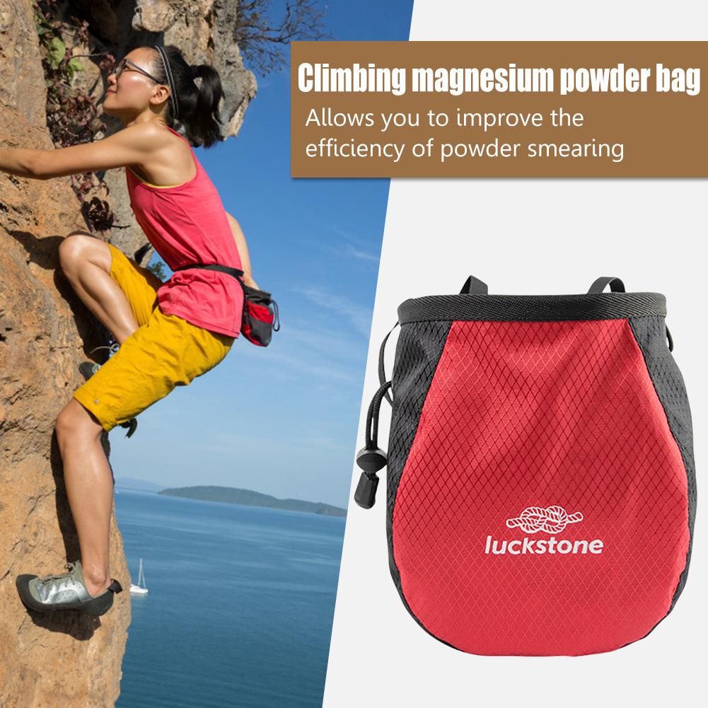 Magnesium Powder Bag Waterproof Polyester Chalk Bag Adjustable Belt Waist Pouch Tear Resistance for Outdoor Climbing