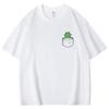 2026 New Fake Pocket Frog Print T Shirts Women Unisex Casual Round Neck Tees Top Summer Cool Loose Short Sleeve Cotton Couples Top