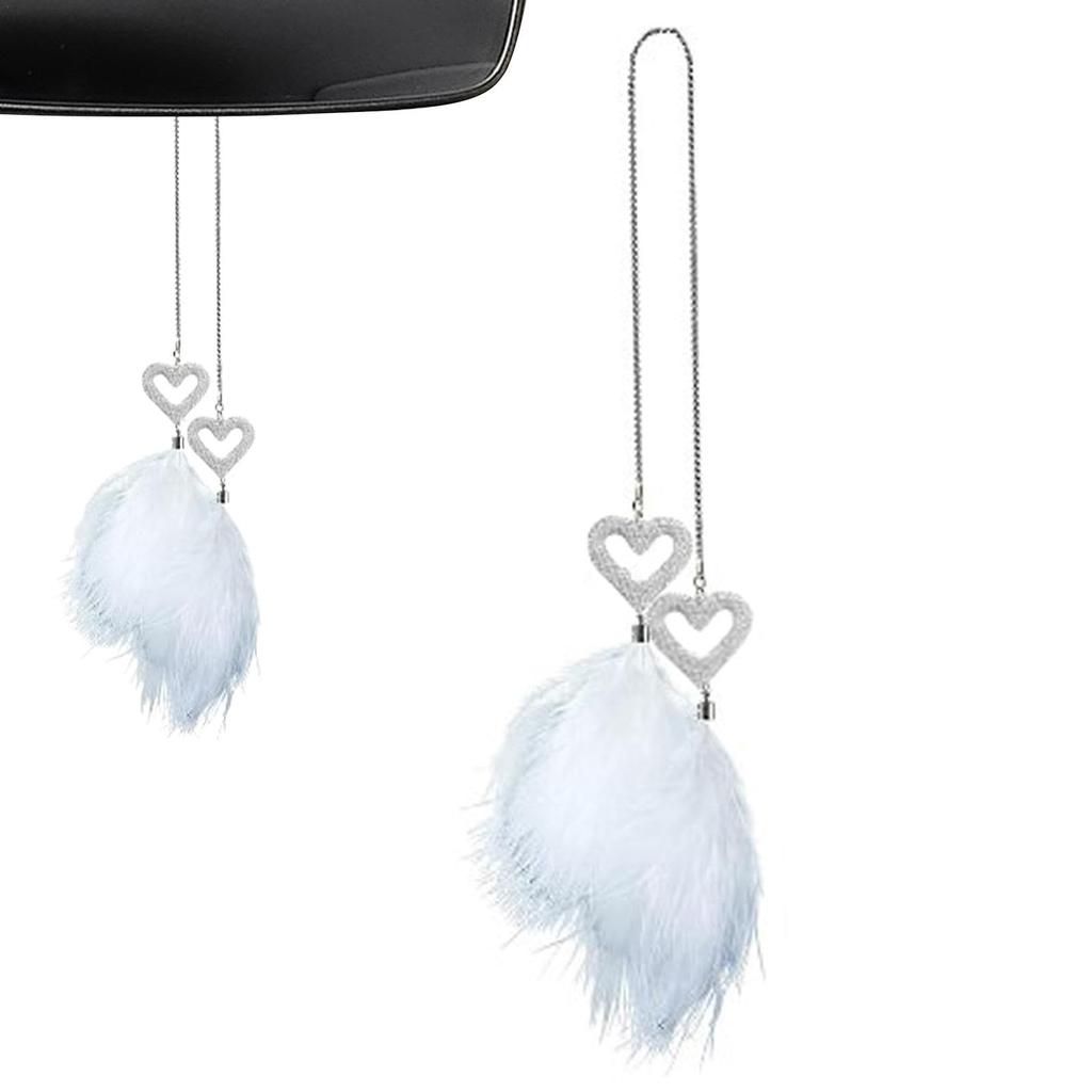 Hozilen Rearview Mirror Feather Pendant, Feather Ornament for Rearview Mirror - Car Rearview Mirror