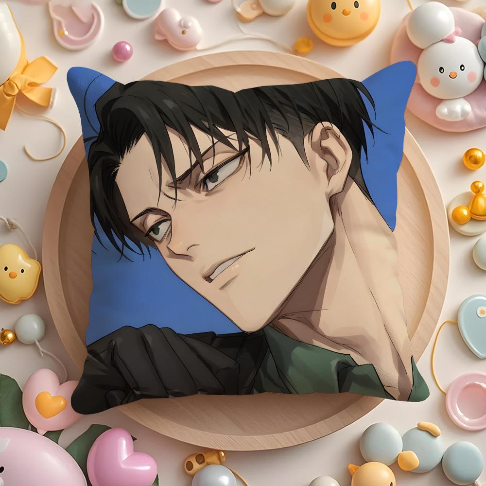 L-Levi Anime A-Ackerman Cushion Cover Home & Car Multi-Scene Pillow Cover - Reversible, Soft & Durable for Daily Use