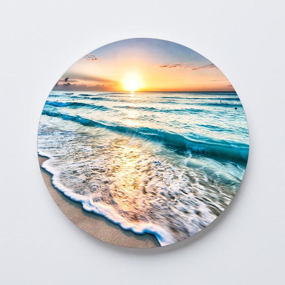 

Красивые эмалевые подставки под напитки с изображением морской волны и неба для летних путешествий, многоразовые подставки под напитки, декор для дома, фермы, гостиной, бара