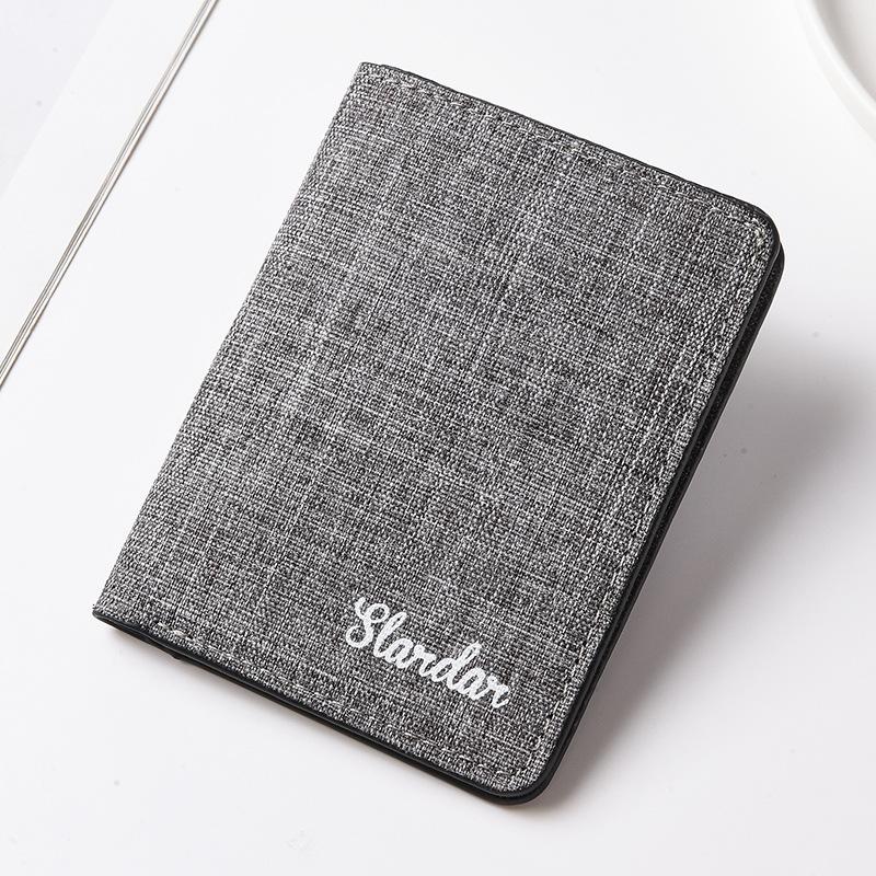 Ультратонкий мини-короткий холщовый кошелек для мужчин, простой держатель для водительских прав, компактный студенческий кошелек