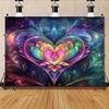 2D Psychedelic Neon Heart Backdrop Lotus Cosmic Photography Background