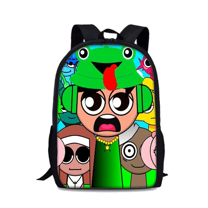 Kinder Rucksack mit Aufdruck für die Schule - Nylon Anti-Rutsch Umhängetasche mit lustigem Rhythmusbox Design Alter 8-10 Unisex