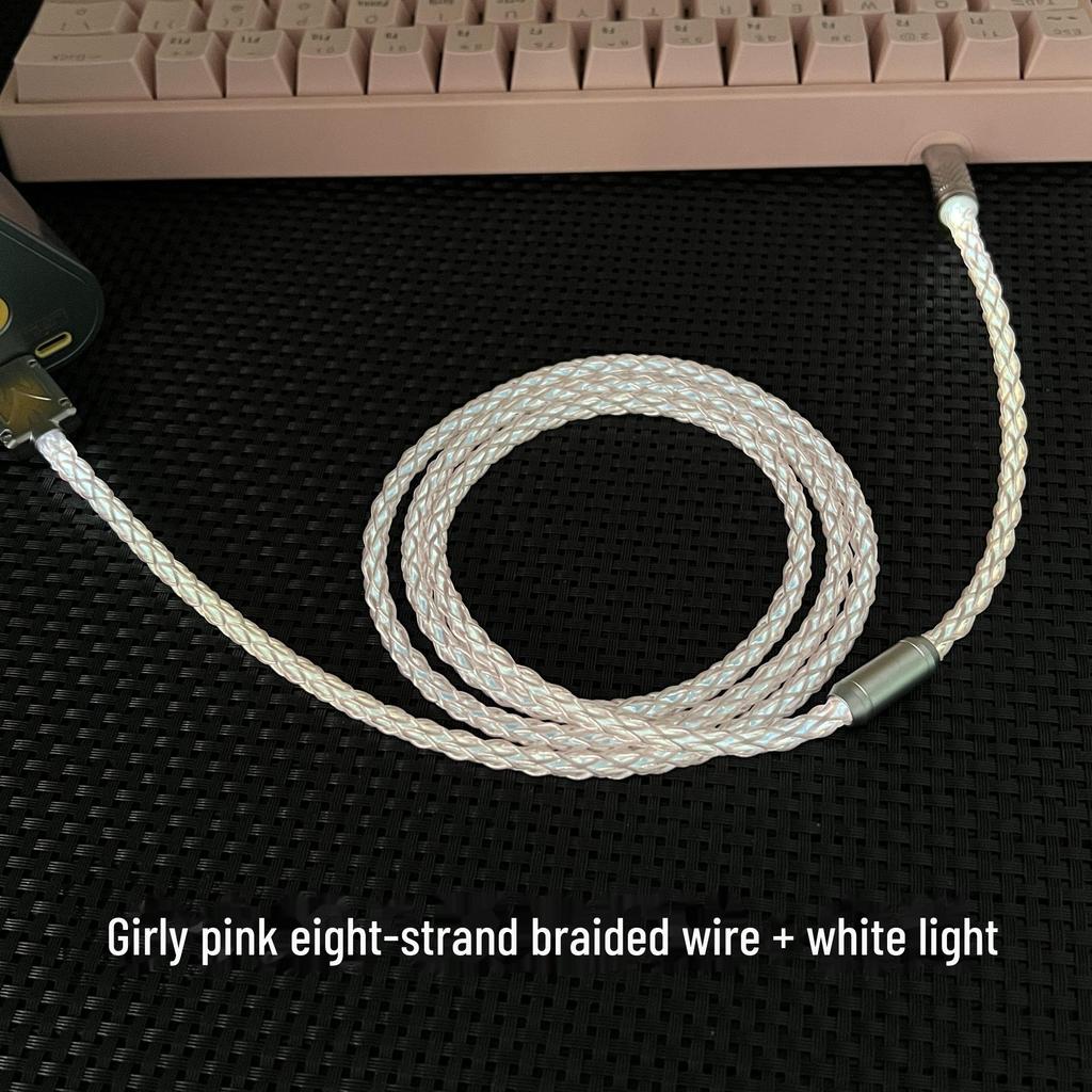 Benutzerdefiniertes DIY Handgefertigtes USB-C Weißlicht Magnetisches Mechanisches Tastatur Ladekabel für 8K Gaming