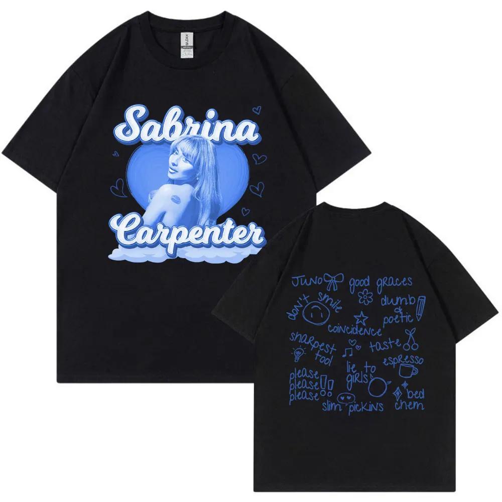 Vintage Sabrina Carpenter Tshirt Short N Sweet Tour Unisex Hip Hop Cotton T Shirt Men Women Y2k T Shirts Fans Gift