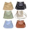 Tote Bag Solid Color Bucket Bags Crossbody Bag Versatile Fashion Leather Handbag