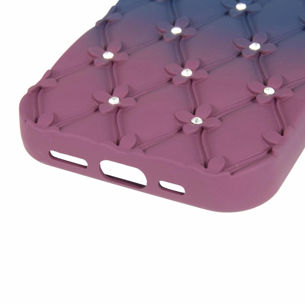 For iPhone 13 Case Rhinestone Decor Rubberized TPU Phone Cover