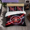 Juego de Cama de 3 Piezas con Patrón del Manchester United Suave Microfibra Funda Nórdica con Fundas de Almohada para Dormitorio