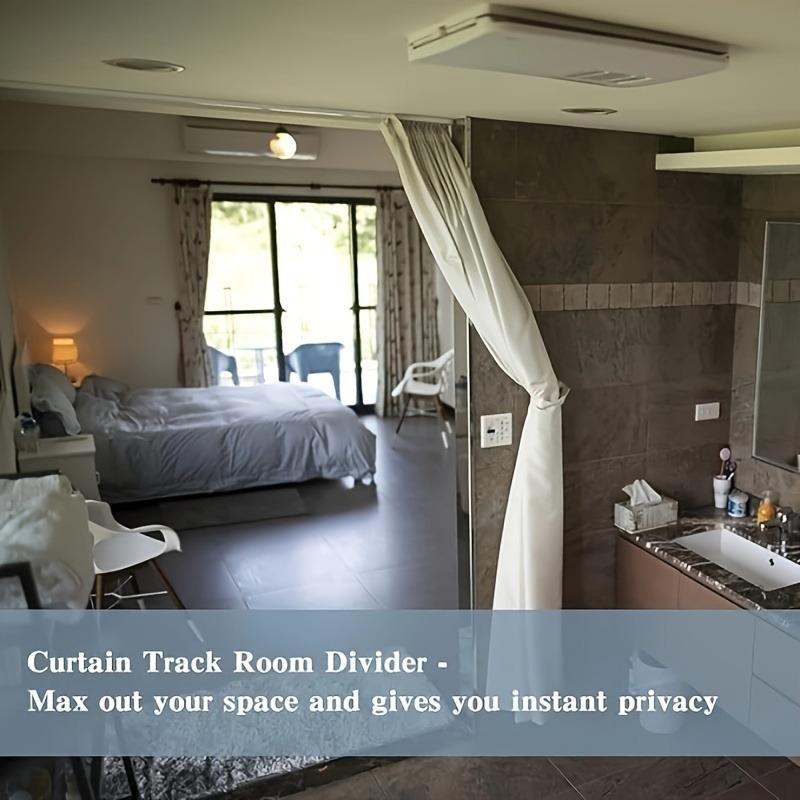 Modern Flexible Ceiling Curtain Track System with Multiple Hooks and Brackets