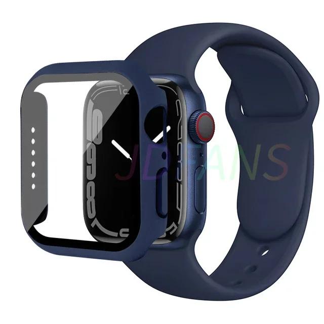 

Стекло+корпус+ремешок для Apple Watch Band 42 мм 44 мм 41 мм 40 мм 38 мм 45 мм 49 мм Защитные пленки для Apple IWatch Series 8 7 6 SE 5 4 44mm series 654 se
