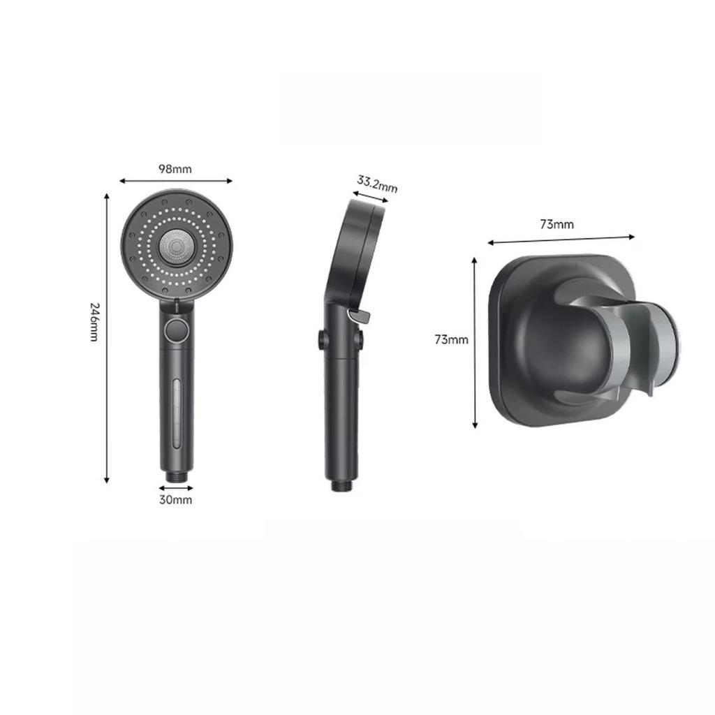 Honeywell Handheld Shower Head Set with Pressure Boost, Three-Piece Shower Kit, Five-Mode One-Touch Water Stop HS5Q