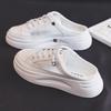 Fashion Fashion White Shoes Female  New Style lat-soled Wild Flat-bottomed Summer Thin Section Baotou Half Slippers