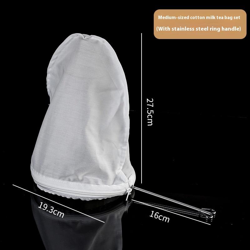 Reusable Mesh Coffee Milk Tea Filter with Handle Multi-function Steel Ring Kitchen Supplies Filter Bag for Brewing