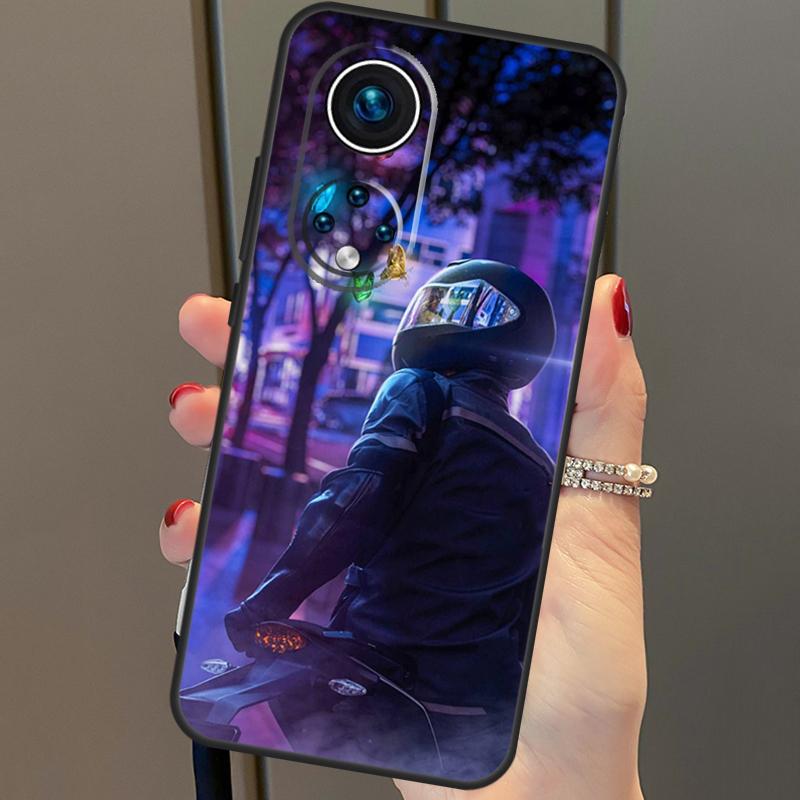 Neon Motorcycle Biker For Huawei P40 Lite P20 P30 Pro Nova 9 Nova 5T P Smart 2019 Case For Honor 50 8X 9X 10i