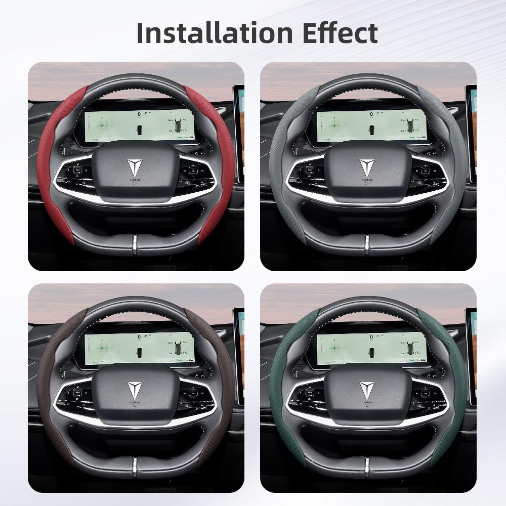 bpzsw1 Suitable for Gwm Deepal Breathable Perforated Leather Steering Wheel Cover with Segmented Quick-Release Design, Non-Slip and Durable, S05 S07