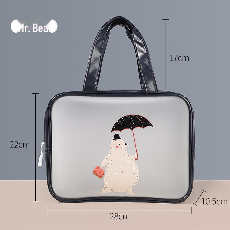 Voděodolná průhledná plážová taška z TPU s kresleným potiskem loga - roztomilé ruční úložné řešení