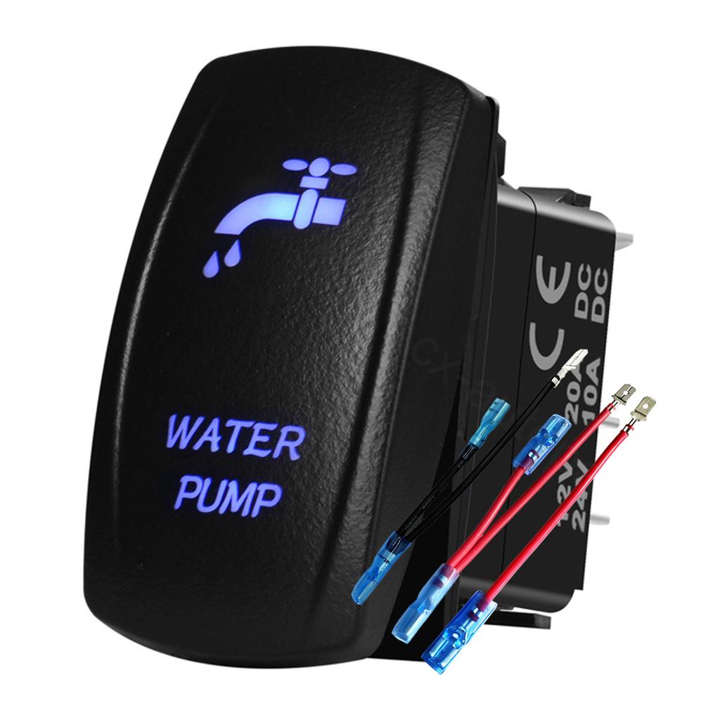 12V 24V Boat Trim Tabs Switch (ON)-OFF-(ON) Momentary Rocker Switch Waterproof Blue Light ON-OFF Toggle Switch With Harness Switches4