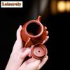 200ml Retro Yixing Purple Clay Teapots Handmade Plinth Pot Raw Ore Dahongpao Mud Tea Maker Kettle With Filter Zisha Tea Set Gift