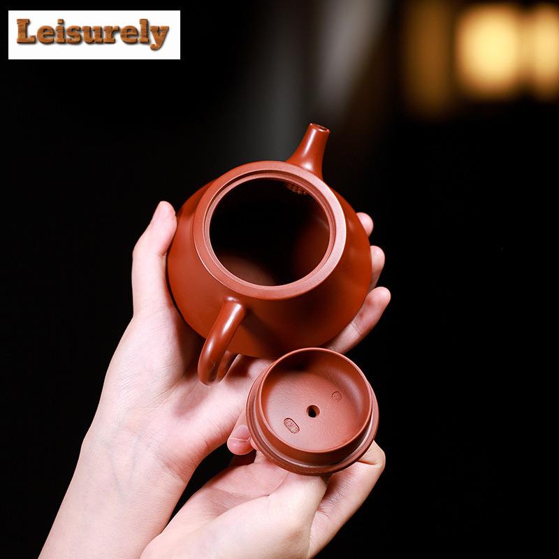200ml Retro Yixing Purple Clay Teapots Handmade Plinth Pot Raw Ore Dahongpao Mud Tea Maker Kettle With Filter Zisha Tea Set Gift