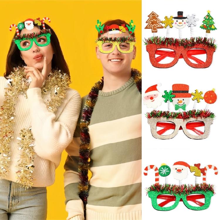 Christmas Glitters Parties Eyeglasses Frames Funny Eyeglasses Lovely Pattern for Party Make Up