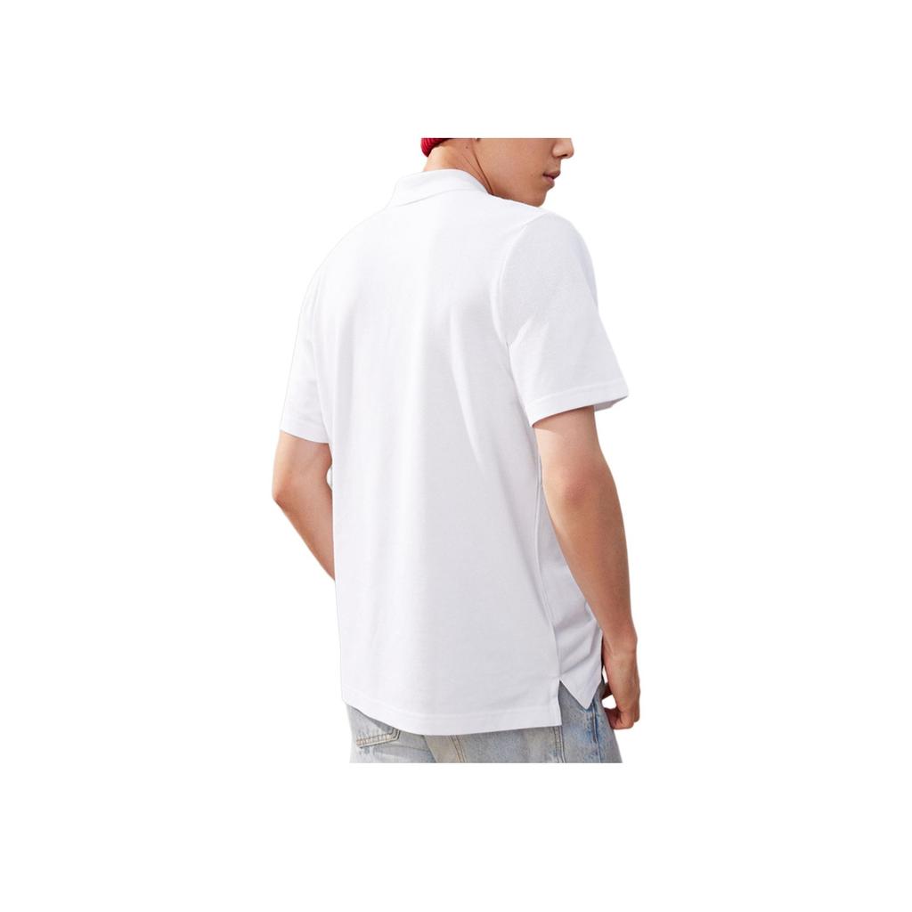 Adidas Letter Print Pullover Casual Comfort Short Sleeve Polo Men Tops White JD3200