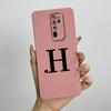 Cute Initial Letters Case For OPPO A5 (2020) Liquid Silicone Smooth Cases For OPPO A9 (2020) A11X Soft Cover OPPO A5 2020 Bag