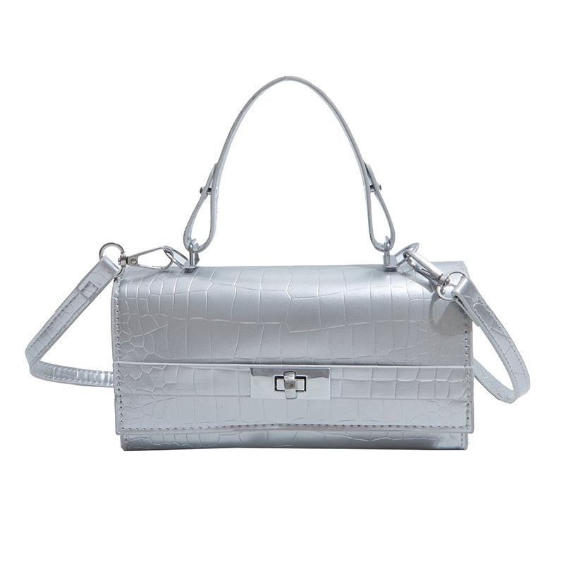 Korean Crocodile Pattern Women's Lock Buckle Crossbody Handheld Bag - 2026 Large Capacity & Stylish
