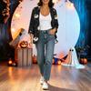 Women's Lightweight Loose Fit Vintage Floral Print Three-Quarter Sleeve Cardigan for Casual Daily Wear