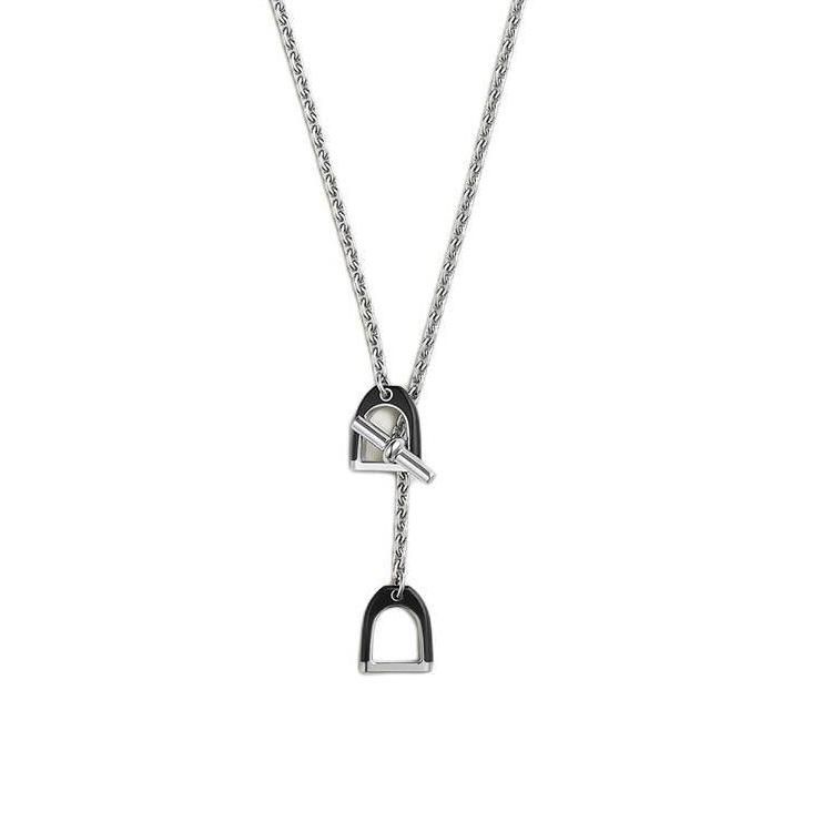 

Hermes Etrier Original Design Enamel Metal Necklace Men necklace Black H100088FP Basic Packaging-Box+Dust Bag or Padding Board