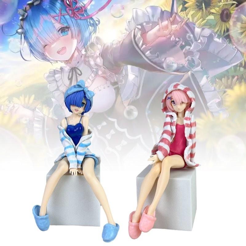 Charming Pvc Anime Figures Isekai Life Ram And Rem Beautiful Girl Collectibles