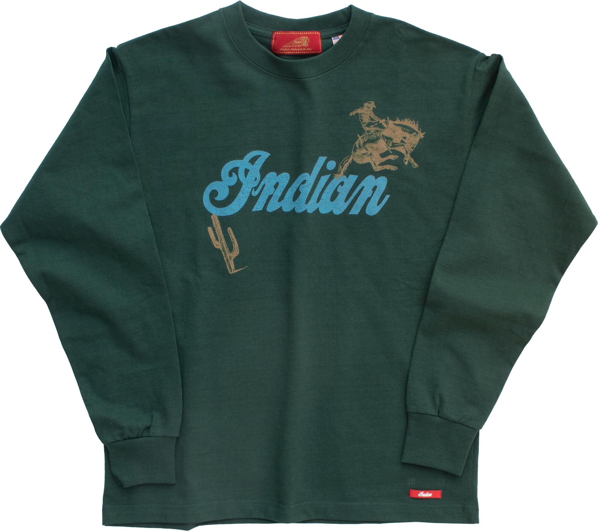 

Indian Casual Super Heavyweight L/S T-Shirt, Logo & Western Green