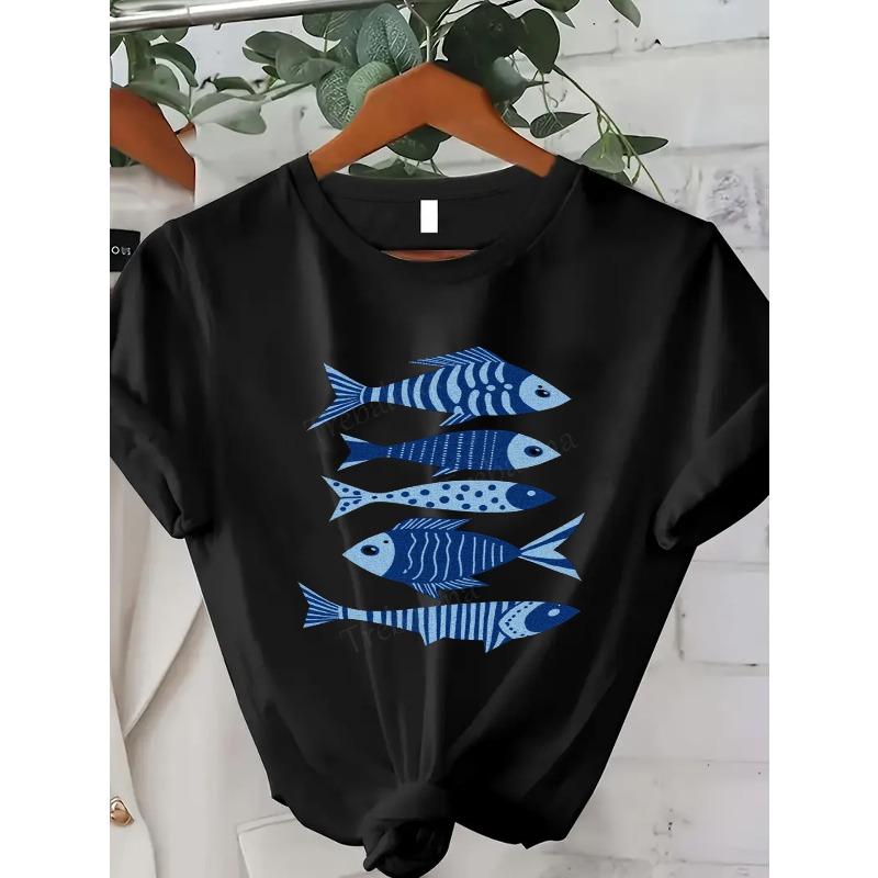 

Women s Blue Watercolor Dahlia T-Shirt - Short Sleeve Round Neck Casual Top with Large White Soft Breathable Summer, Machine Washable Casual Attire 4XL чорний