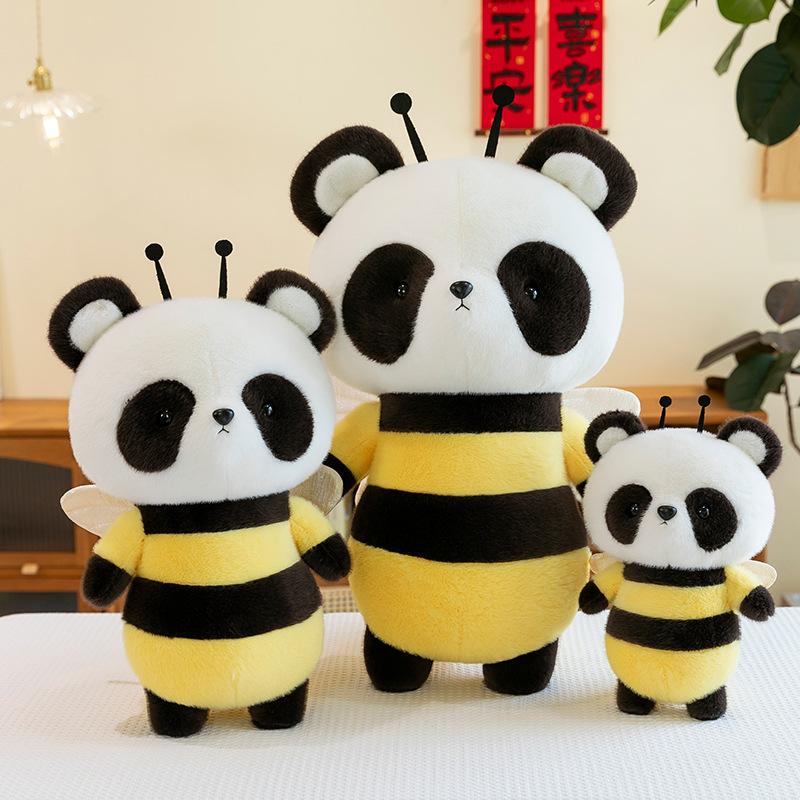 Cute Bee Panda Plush Doll Giant Panda Transformed Into Little Bee Doll Children's Companion Doll Gift