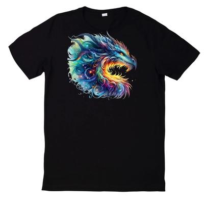 T-Shirt Fantasy Dragons Magical Dragon Motif Cotton