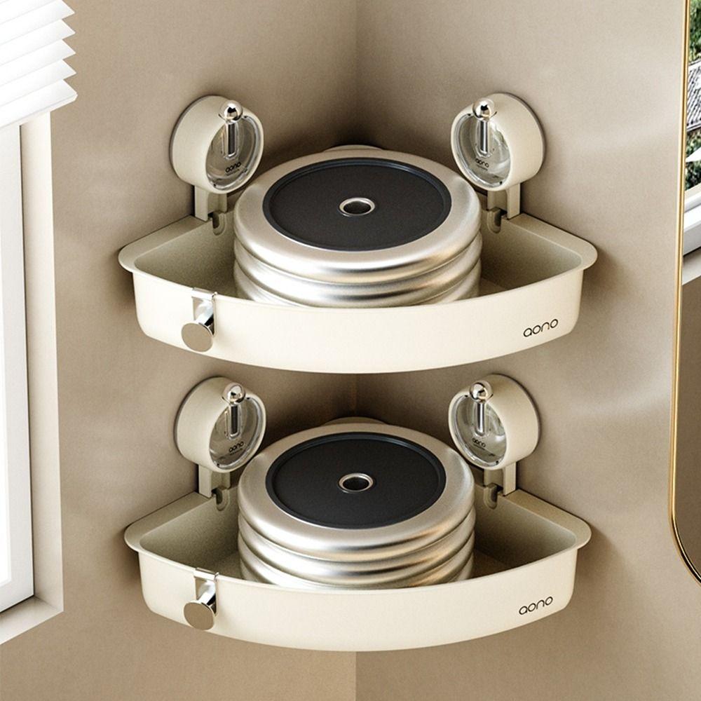 Wall Mounted Shower Storage Rack Plastic Shampoo Storage Rack Durable Corner Storage Shelf  Kitchen
