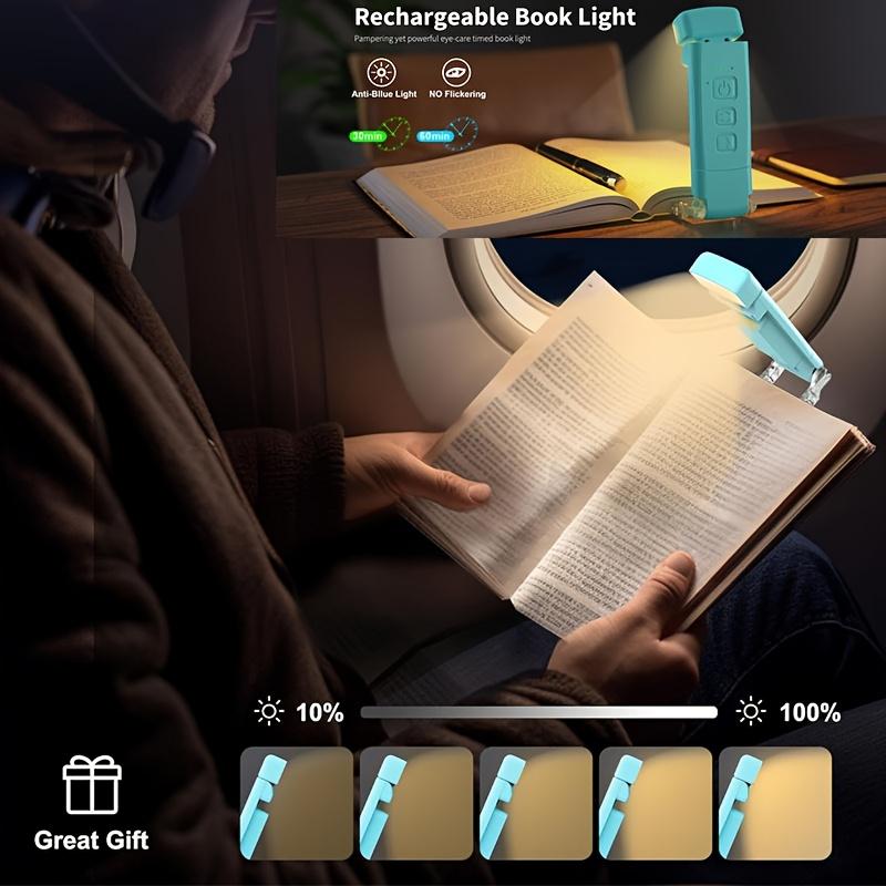 Clip On Book Light for Reading In Bed - USB Rechargeable LED Night Reading Light - Portable and Lightweight USB Rechargeable Reading Light