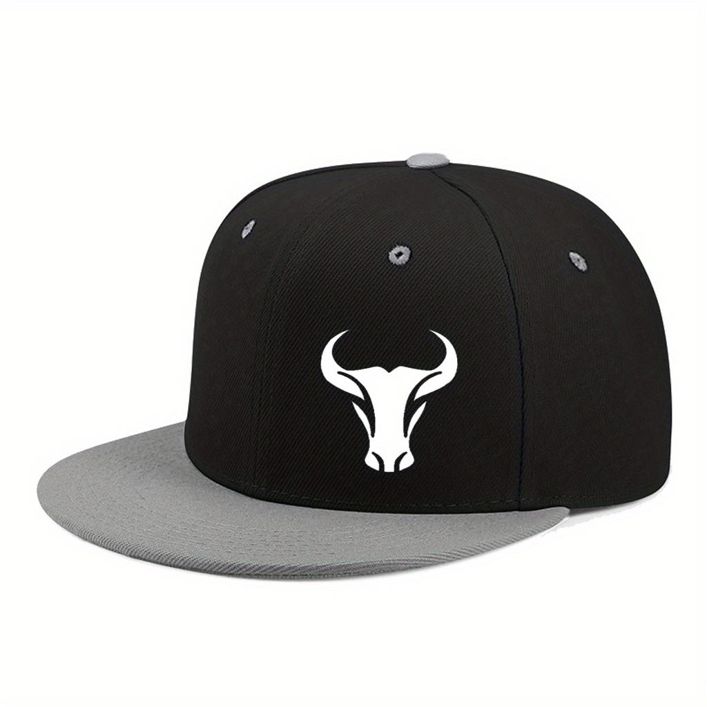 Bull Patterned Baseball Cap Lightweight And Unisex Adjustable Outdoor Sports And Leisure Hat Hip Hop Style Daily Wear