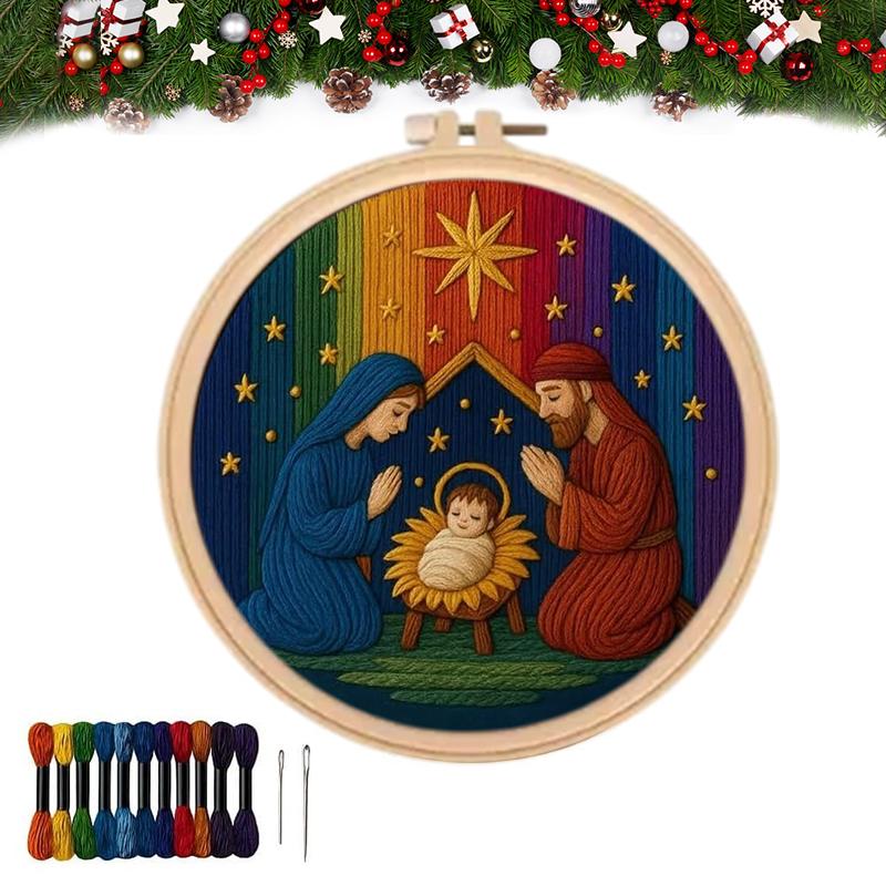 

Набор для вышивания Рождества своими руками – Вышейте Священную историю, Рождественский набор для вышивания кукол своими руками, Полный набор сцены Рождества