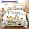 3pcs Custom Name Animals Bedding Set Duvet Cover Closure Includes 1 Duvet Cover & 2 Pillowcases, Soft and Comfortable for All Seasons.
