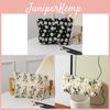 Canvas Embroidery Cosmetic Bag With Floral Pattern For Travel And Home Use