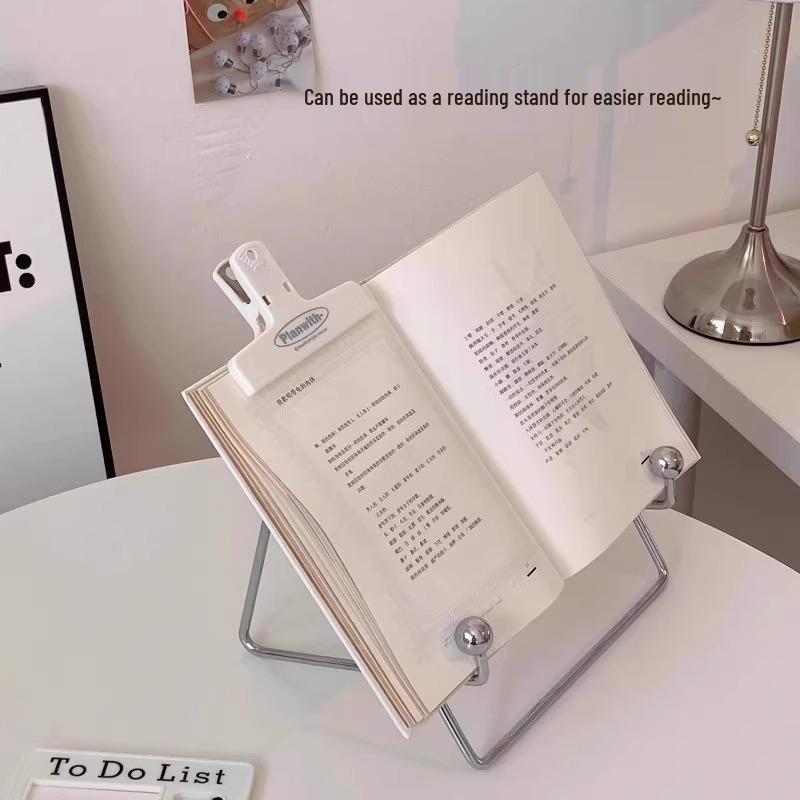 Sleek Metal Desktop Reading Stand - Portable Book Rack