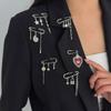 Ingemark 6Pcs/Set Vintage Punk Metal Tassel Brooch Women Men Creative Heart Star Conch Shape Pendant Suit Pants Pin Accessories