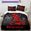 3pcs Custom Name Deadpool Bedding Set Duvet Cover Closure Includes 1 Duvet Cover & 2 Pillowcases, Soft and Comfortable for All Seasons.