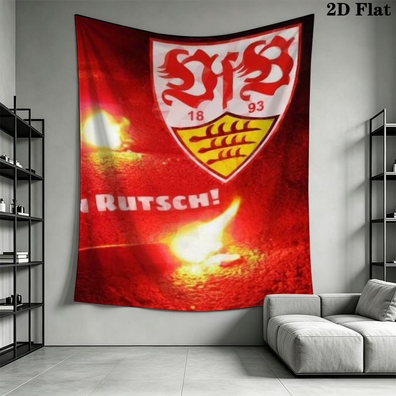 VfB Stuttgart Wall Tapestry Aesthetic Wall Hanging Printed Fabric Blanket Decorative Tapestries for Bedroom Living Room Home Decor
